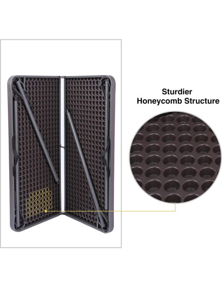 Mesa Plegable Cuadrada REDCAMP 86.36 cm Resina Marrón