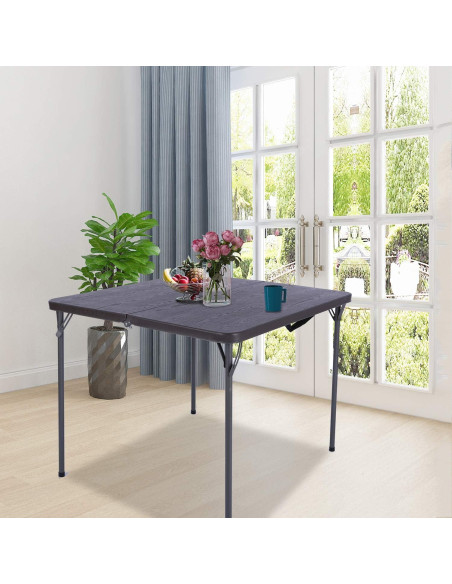 Mesa Plegable Cuadrada REDCAMP 86.36 cm Resina Marrón