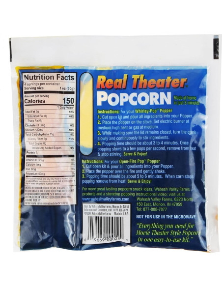 Kit de Palomitas Wabash Valley Farms Real Theatre - 5 Paquetes