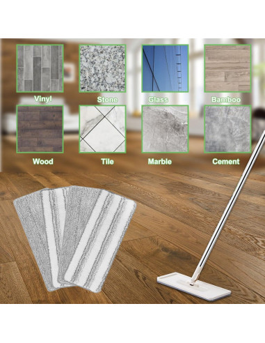 Paños de Repuesto Microfibra para Mopas Planas JOYMOOP 33x12 cm
