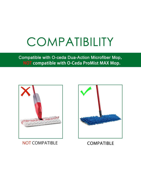 Almohadillas de Mopa Lavables Diteje 4 Piezas Microfibra