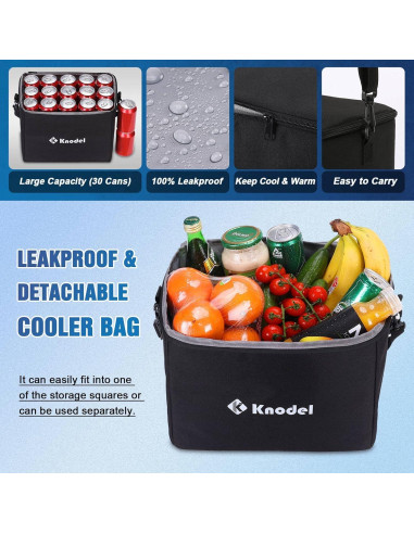 Organizador de Maletero K KNODEL 88L con Bolsa Térmica Negra