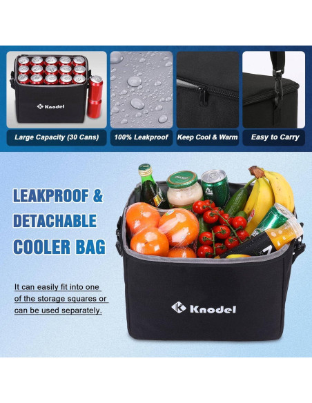 Organizador de Maletero K KNODEL 88L con Bolsa Térmica Negra