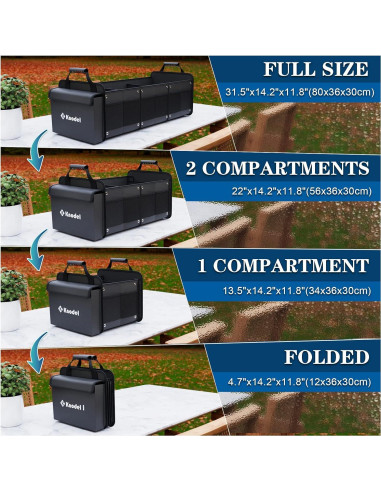 Organizador de Maletero K KNODEL 88L con Bolsa Térmica Negra