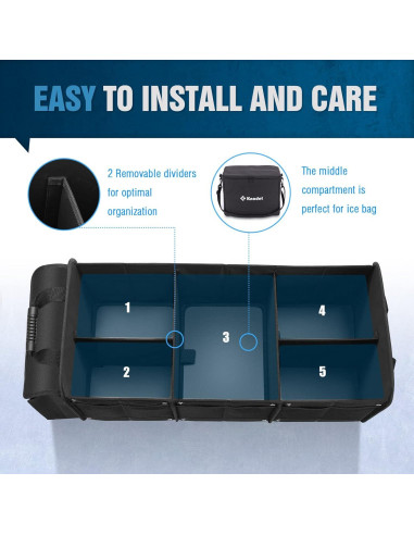 Organizador de Maletero K KNODEL 88L con Bolsa Térmica Negra