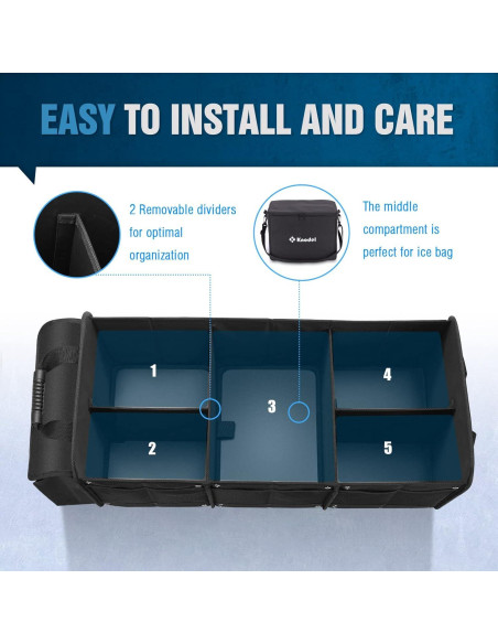 Organizador de Maletero K KNODEL 88L con Bolsa Térmica Negra