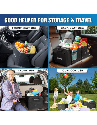 Organizador de Maletero K KNODEL 88L con Bolsa Térmica Negra