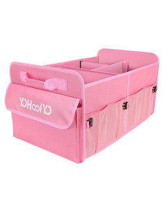Organizador de Maletero YOHOOLYO 72L Plegable Rosa 4 Compartimentos