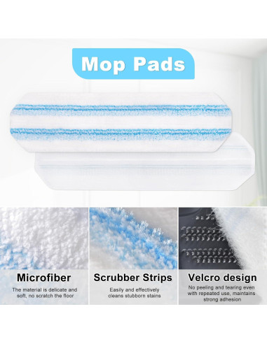 Paquete de 3 Mopas Reemplazo Microfibra DLAIMI para Ocedar H2prO