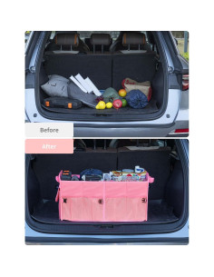 Organizador de Maletero YOHOOLYO 72L Plegable Rosa 4 Compartimentos 2