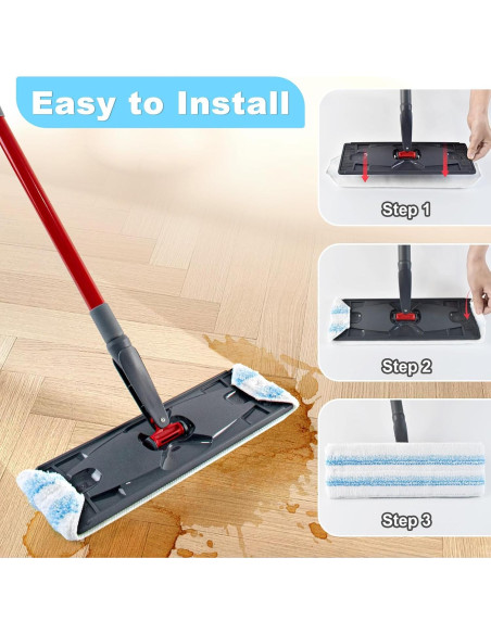 Paquete de 3 Mopas Reemplazo Microfibra DLAIMI para Ocedar H2prO