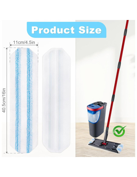 Paquete de 3 Mopas Reemplazo Microfibra DLAIMI para Ocedar H2prO