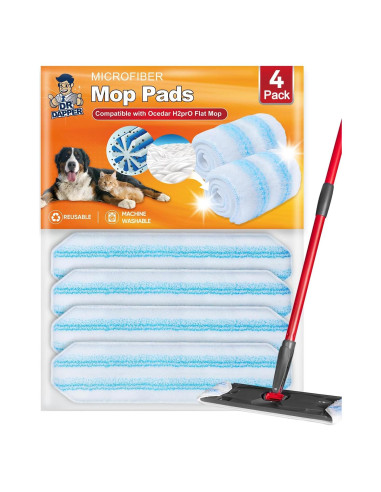 Paños de Mopa Reemplazo DR DAPPER H2prO Microfibra 4 Pzas