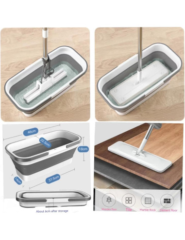 Juego de trapeador y cubo YIMCABDG con 6 almohadillas de microfibra
