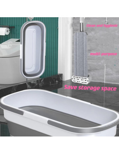 Juego de trapeador y cubo YIMCABDG con 6 almohadillas de microfibra