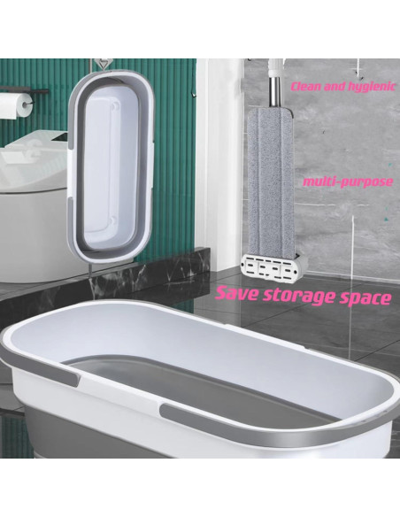 Juego de trapeador y cubo YIMCABDG con 6 almohadillas de microfibra