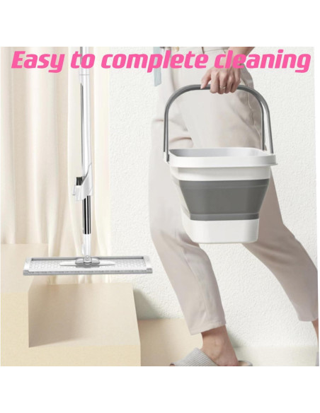 Juego de trapeador y cubo YIMCABDG con 6 almohadillas de microfibra