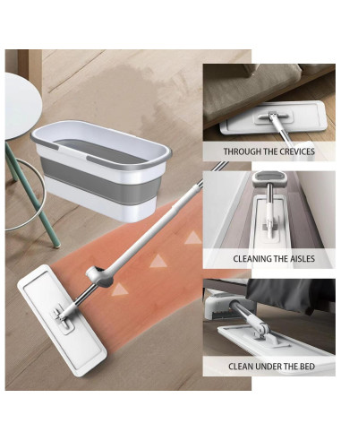 Juego de trapeador y cubo YIMCABDG con 6 almohadillas de microfibra