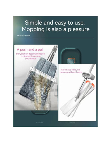 Juego de trapeador y cubo YIMCABDG con 6 almohadillas de microfibra