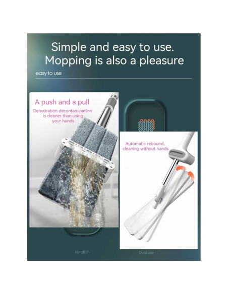 Juego de trapeador y cubo YIMCABDG con 6 almohadillas de microfibra