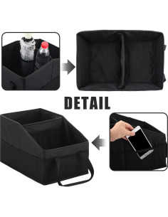 Organizador de Asiento para Automóvil Honeydak Negro Plegable 2