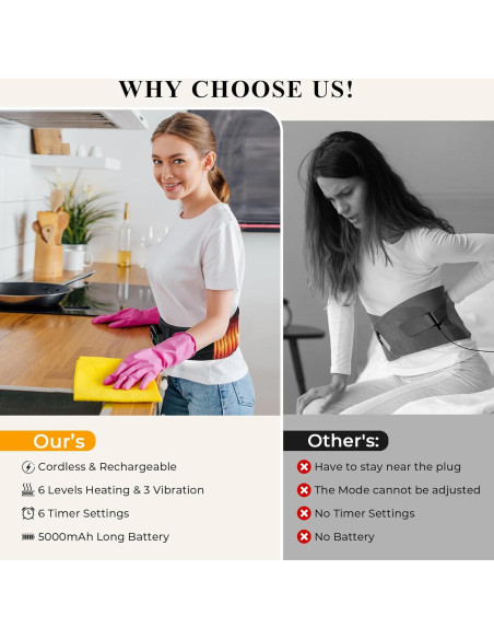 Almohadilla Calefactora Inalámbrica VIYACHY con Masaje 6 Niveles