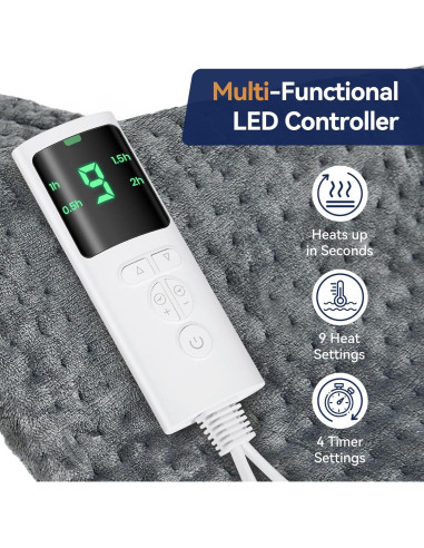 Almohadilla Térmica Extra Grande VSTKEN 84x43cm 9 Niveles Calor