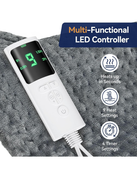 Almohadilla Térmica Extra Grande VSTKEN 84x43cm 9 Niveles Calor