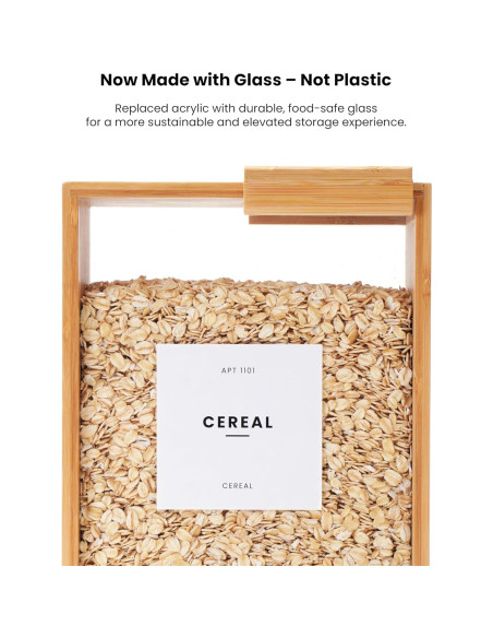 Dispensador de Alimentos 2L APT 1101 de Bambú y Vidrio