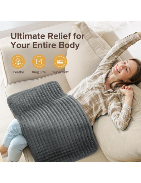 Almohadilla Térmica Eléctrica Siinsay XL 43x84cm 6 Niveles Calor