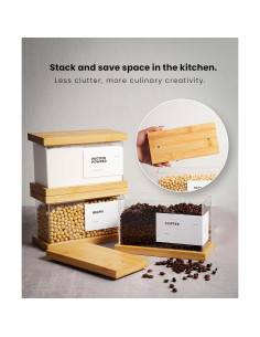 Dispensador de Alimentos de Bambú APT 1101 - Hermético 2 Unidades 2