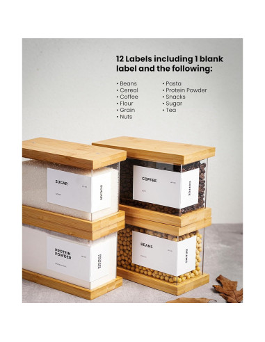 Dispensador de Alimentos de Bambú APT 1101 - Hermético 2 Unidades