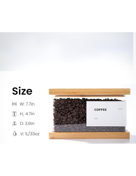 Dispensador de Alimentos de Bambú APT 1101 - Hermético 2 Unidades