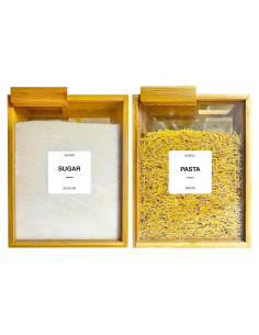 Dispensador de Alimentos AVARO 2.2L Hermético de Bambú