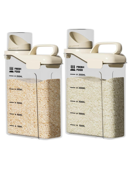 Contenedores herméticos de arroz y cereales SZRUNZHU 2.5 kg