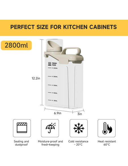 Contenedores herméticos de arroz y cereales SZRUNZHU 2.5 kg