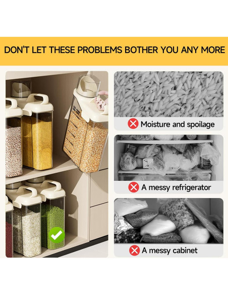 Contenedores herméticos de arroz y cereales SZRUNZHU 2.5 kg