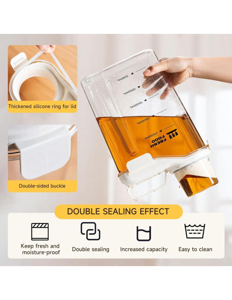 Contenedores herméticos de arroz y cereales SZRUNZHU 2.5 kg