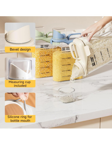 Contenedores herméticos de arroz y cereales SZRUNZHU 2.5 kg