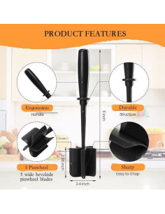 Picador de Carne Multifuncional KWBLWF 27.94 cm Resistente al Calor 2