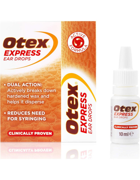 Gotas para Oídos Otex Express 10ml - Acción Dual para Cera