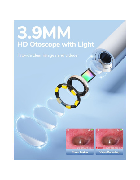 Otoscopio Digital ScopeAround HD 720P con Luz - 3.9mm