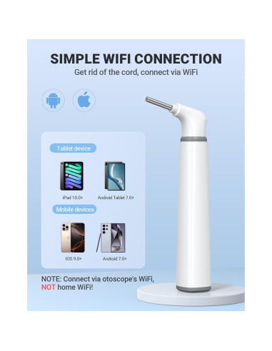 Otoscopio Inalámbrico AnyScope con Cámara y Luz 3.9mm