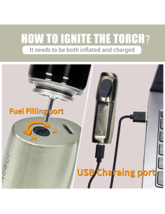 Encendedor Electrónico USB JOBON Niquel Blanco Pantalla Táctil 2