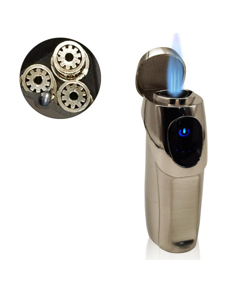 Encendedor Electrónico USB JOBON Niquel Blanco Pantalla Táctil