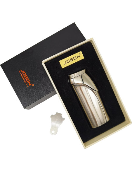 Encendedor Electrónico USB JOBON Niquel Blanco Pantalla Táctil