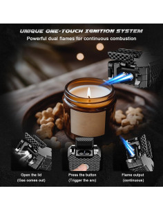 Encendedor 5-en-1 Moniup de Butano con Cortador y Soporte 2