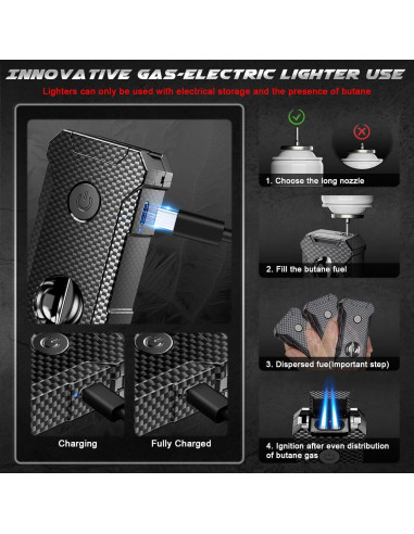 Encendedor 5-en-1 Moniup de Butano con Cortador y Soporte