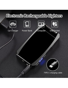 Encendedor Eléctrico Recargable YOZWOO USB C Doble Arco Plasma 2