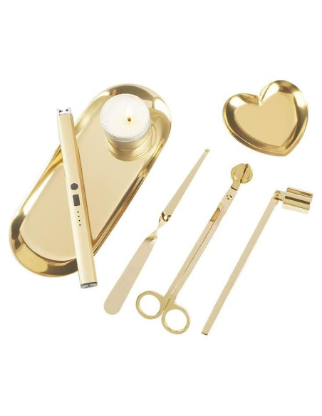 Kit de Cuidado de Velas 6 en 1 Emime - Cortador, Encendedor y Apagavelas